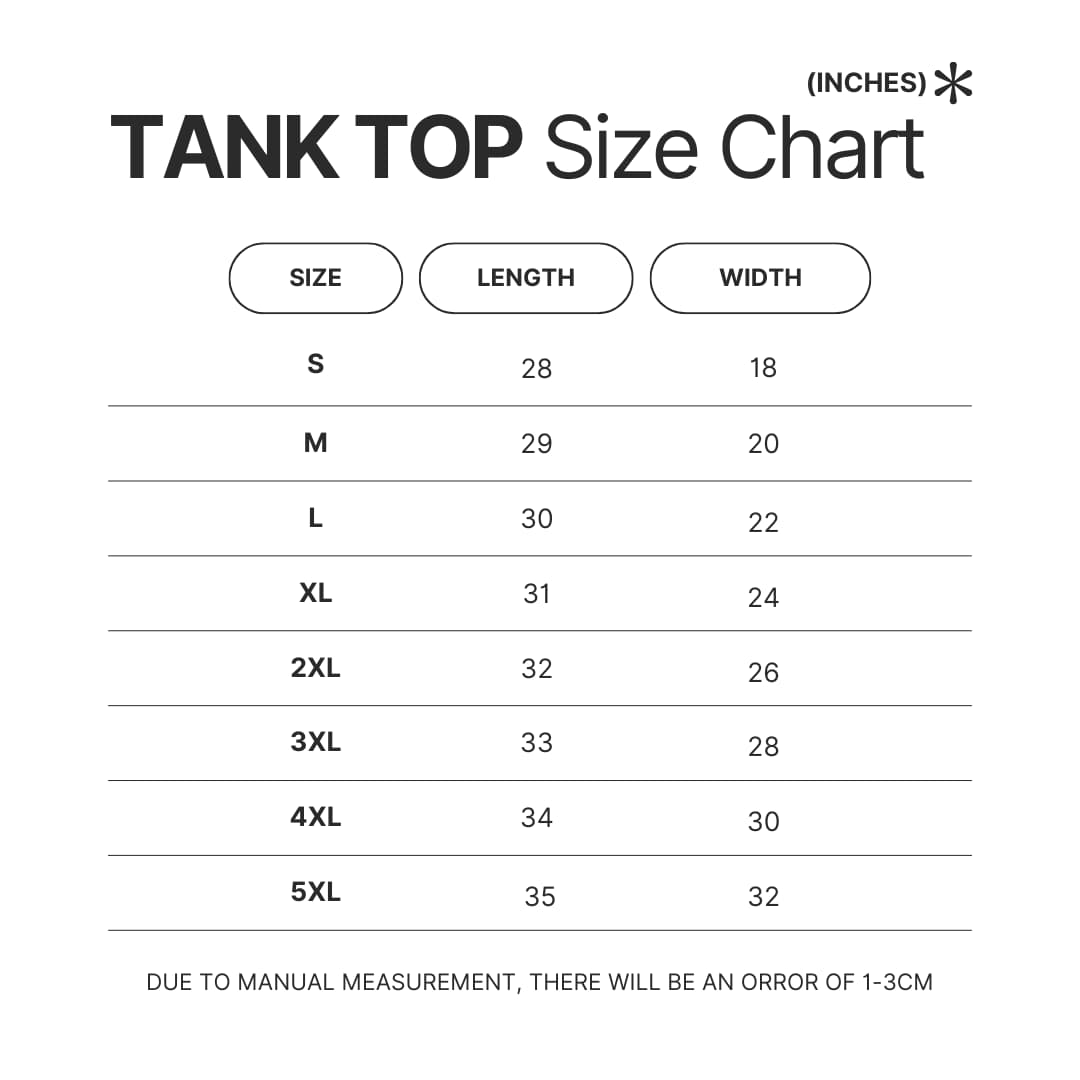 Tank Top Size Chart - The Weeknd Shop