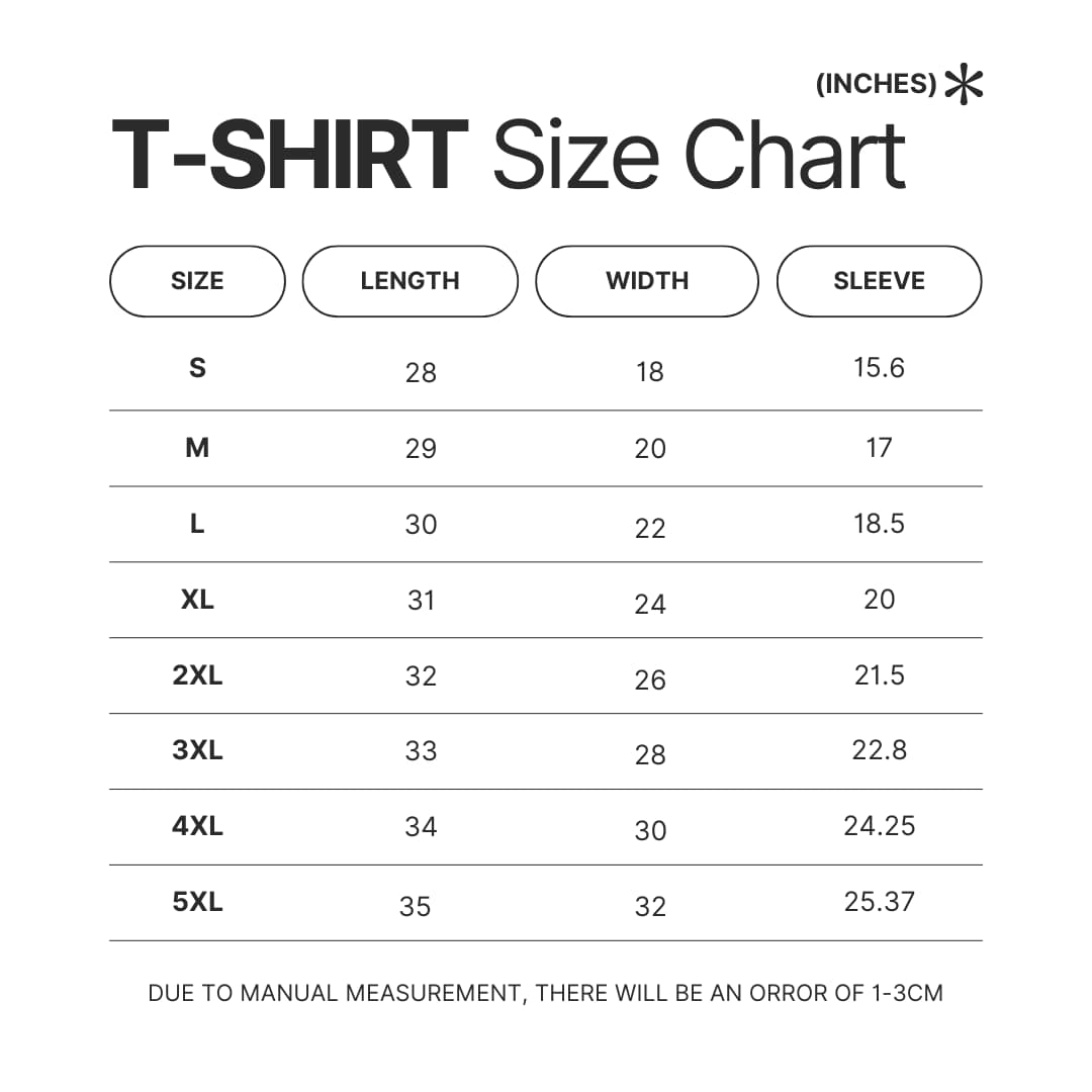 T shirt Size Chart - The Weeknd Shop